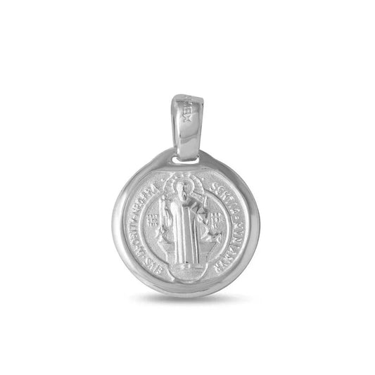 925 Sterling Silver High Polished Saint Benedict Medallion 13mm