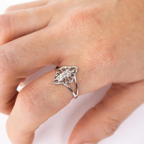 925 Sterling Silver Rhodium Plated  Saint Jude Diamond Cut Ring