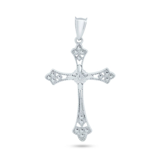 925 Sterling Silver Rhodium Plated  Cross Pendant