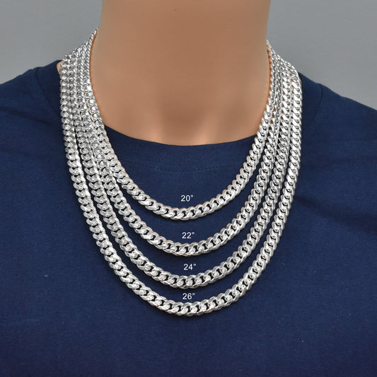 Silver Miami Cuban 250 9.1mm Chain or Bracelet Box Lock