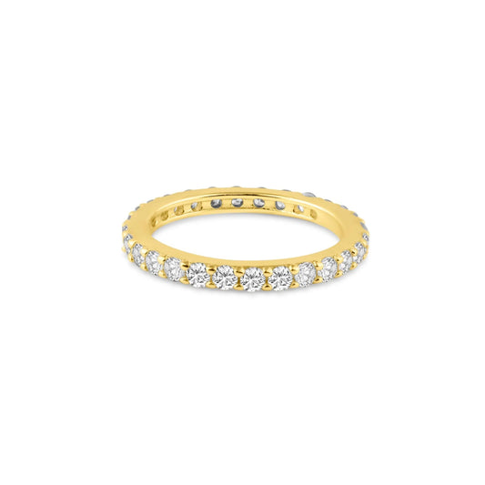 925 Sterling Silver Gold Plated Clear CZ Stackable Eternity Ring
