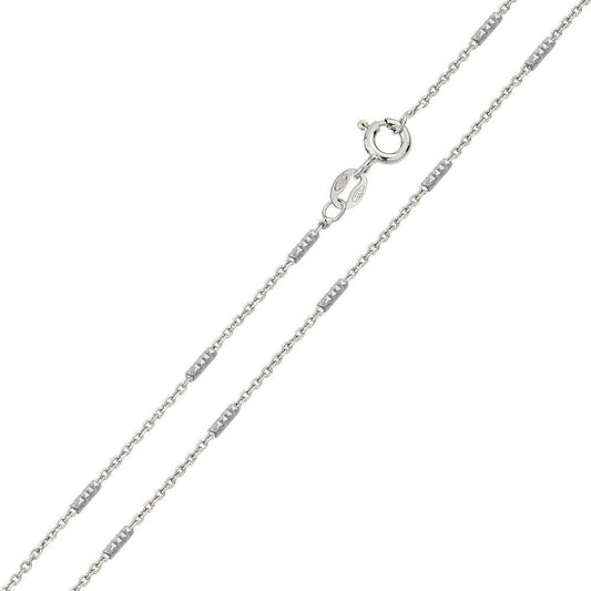 925 Sterling Silver Diamond Cut Tube Link Chains 1.3mm
