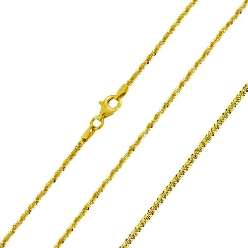925 Sterling Silver Gold Plated Roc Chain 1.5mm