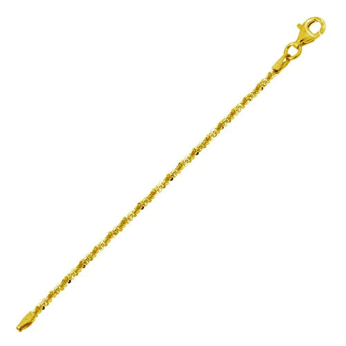 925 Sterling Silver Gold Plated Roc Chain 1.5mm