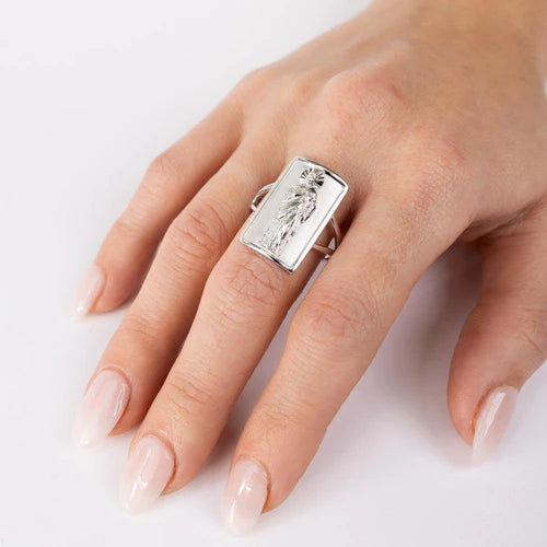 925 Sterling Silver Rhodium Plated Saint Jude Ring