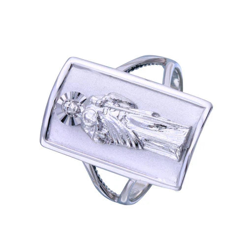 925 Sterling Silver Rhodium Plated Saint Jude Ring