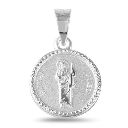 925 Sterling Silver High Polished Saint Jude Medallion