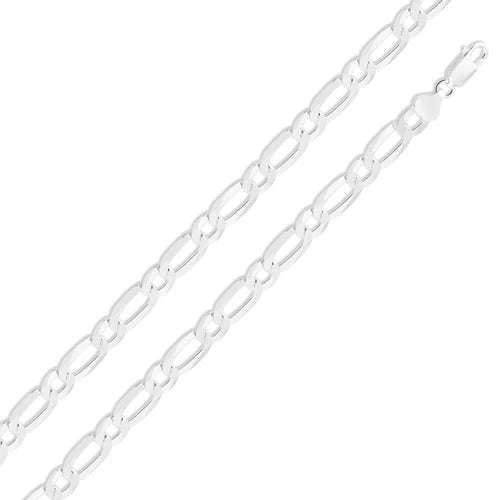 925 Sterling Silver Figaro 150 Chain 1+1 5.7mm