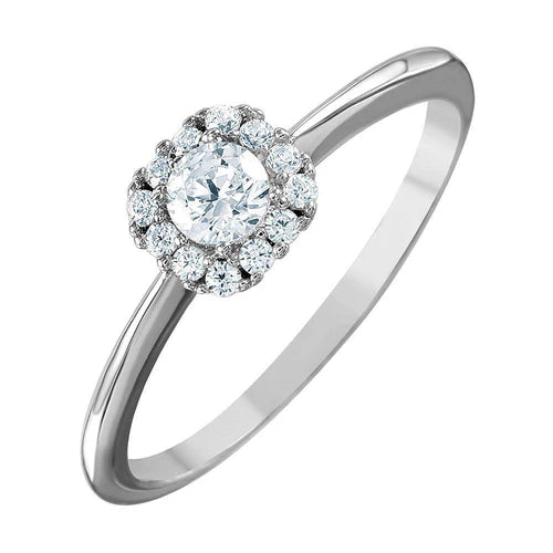 925 Sterling Silver Rhodium Plated  Cluster CZ Ring