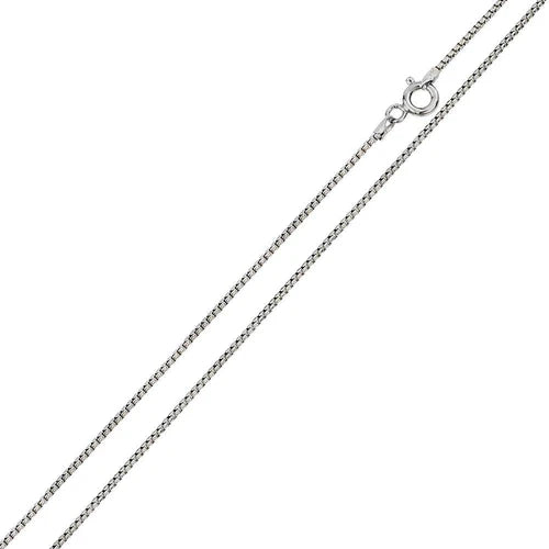 925 Sterling Silver Rhodium Plated Round Box 024 Chain 1.25mm