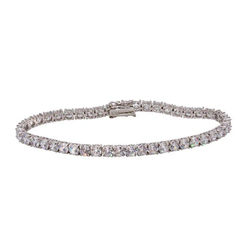 925 Sterling Silver Rhodium Plated CZ Tennis Bracelet