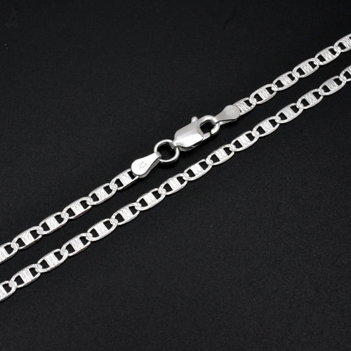Silver 6 Sided Textured Diamond Cut Valentino 060 2.8mm Chain or Bracelet