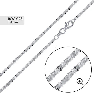 925 Sterling Silver Roc 025 Chain 1.4mm