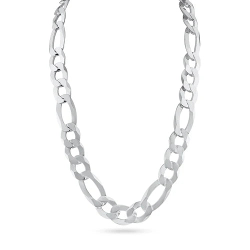 925 Sterling Silver Figaro 300 Chain or Bracelet 11.9mm