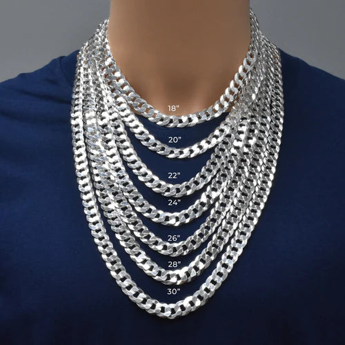 925 Sterling Silver Curb 300 Chain or Bracelet 10.7mm