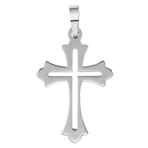 925 Sterling Silver Rhodium Plated Open Cross Pendant
