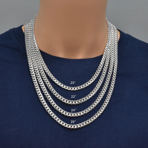 925 Sterling Silver Miami Cuban 200 7.4mm Chain or Bracelet Box Lock