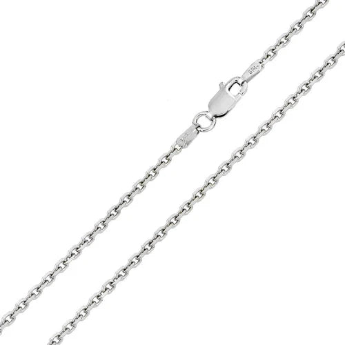 925 Sterling Silver High Polished  Diamond Cut Cable Rolo 050 Chains 1.7mm