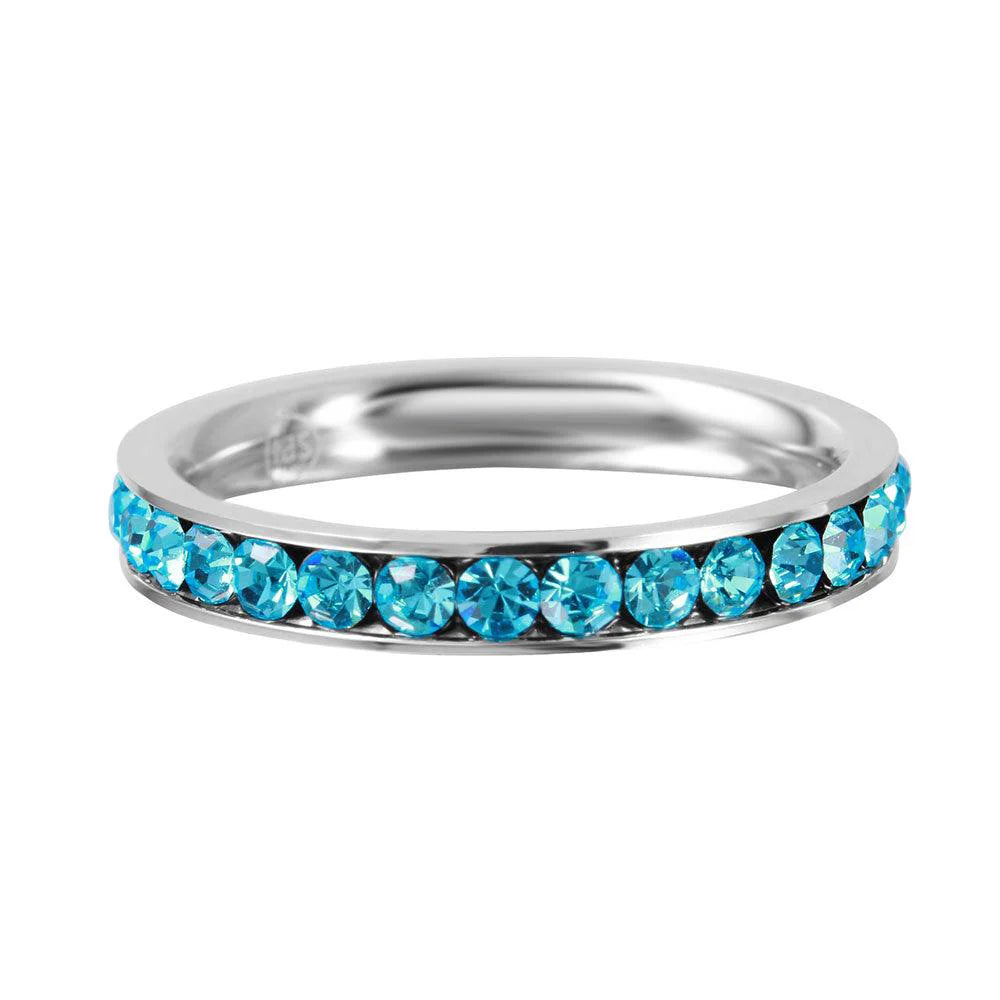 Silver Stainless Steel CZ Eternity Band March