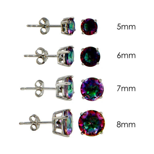 925 Sterling Silver Rhodium Plated Round Basket ABD CZ Stud Earring