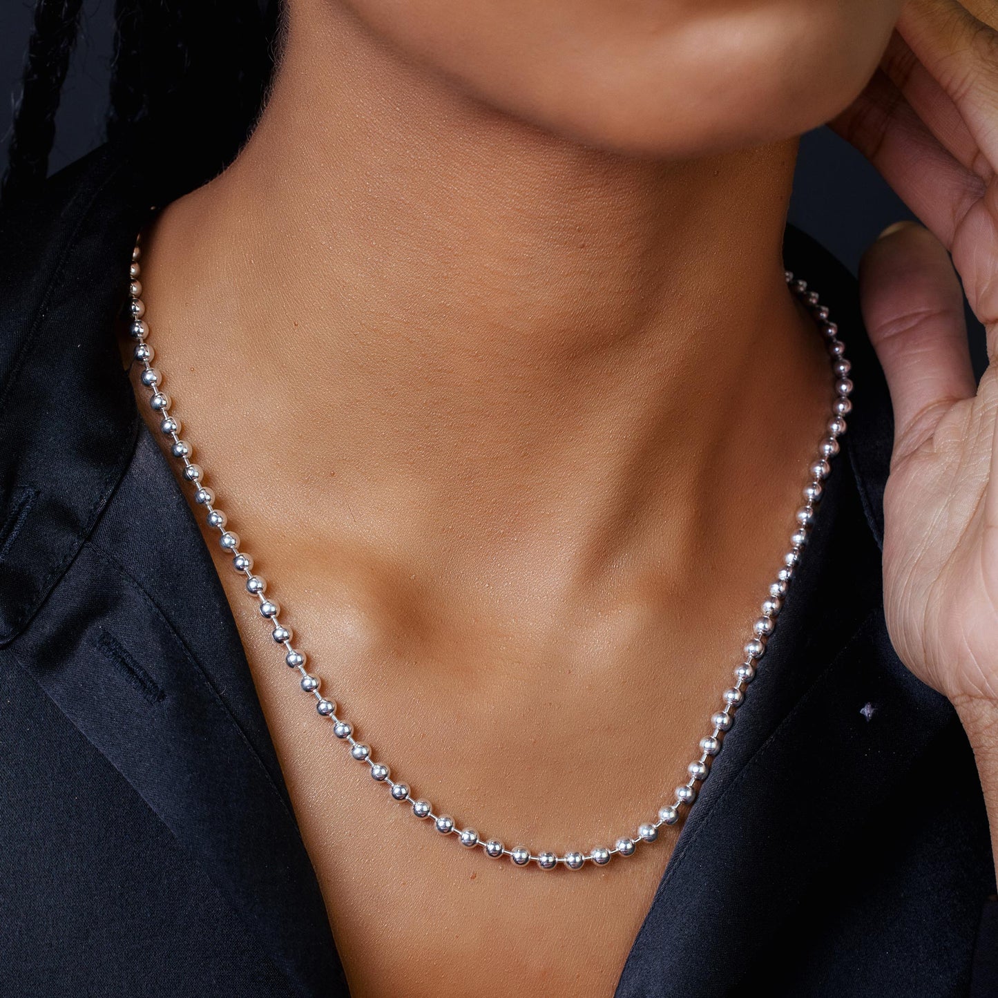 Silver Bead 400 Chain 4mm