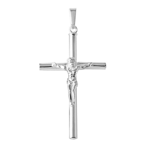 925 Sterling Silver High Polished Cylinder Cross Pendant