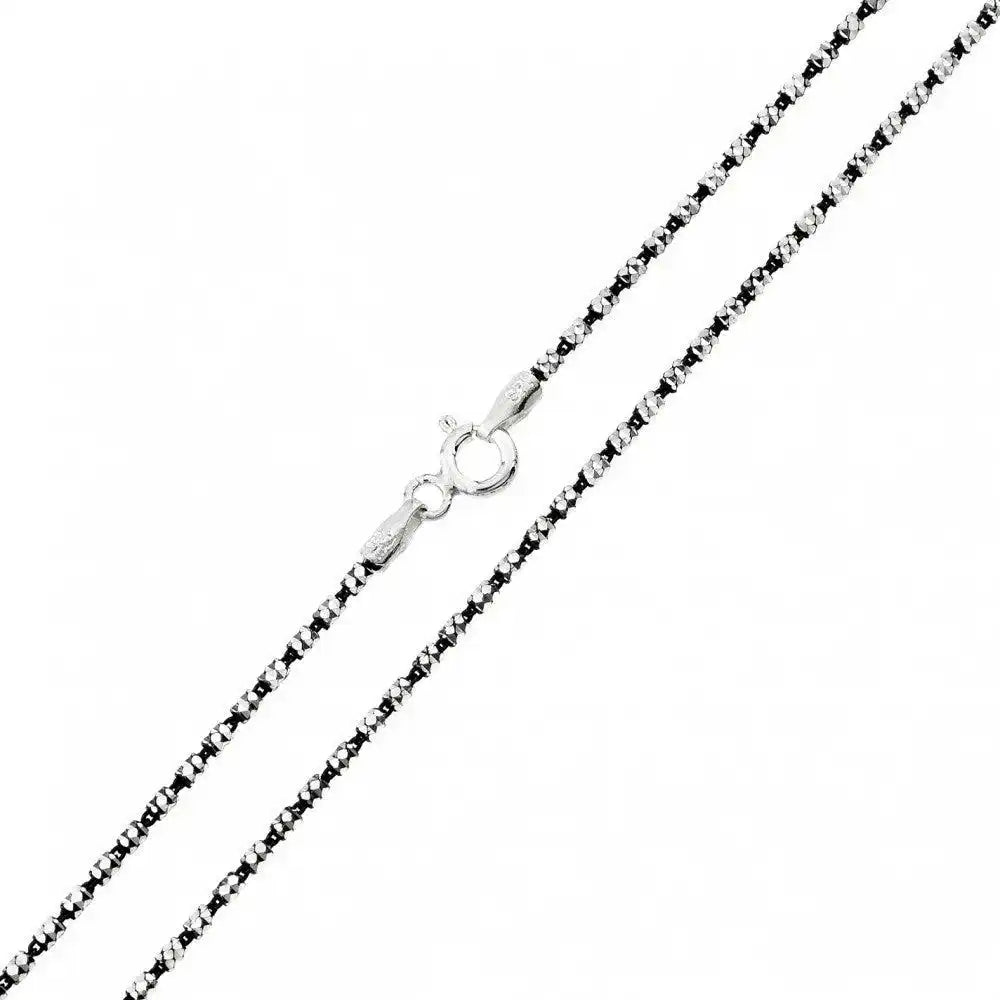 925 Sterling Silver Black Rhodium Plated Tube 2 Brite FT B-W DC 030 Chain