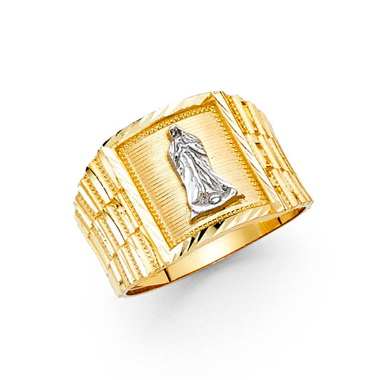14K Men’s Two-Tone Virgen de Guadalupe Ring