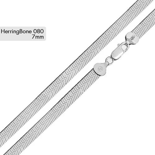 925 Sterling Silver Herring Bone 080 Chain or Bracelet 6.8mm
