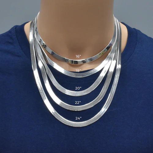 925 Sterling Silver Herring Bone 080 Chain or Bracelet 6.8mm