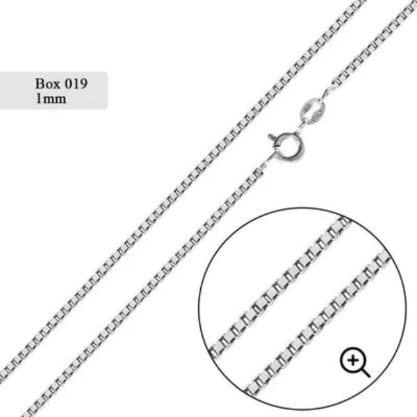 Silver Box 019 Chain 1mm (Pk of 6)