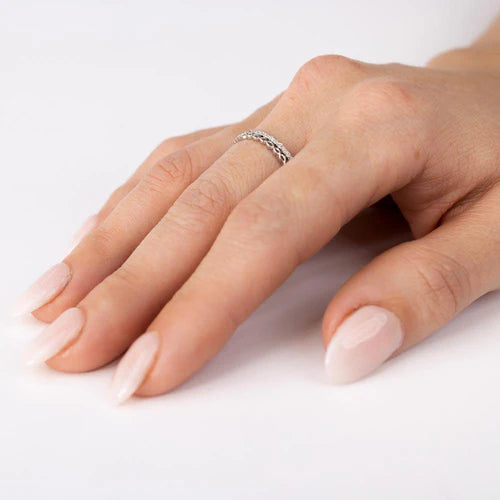 925 Sterling Silver Rhodium Plated Micro Eternity CZ Ring