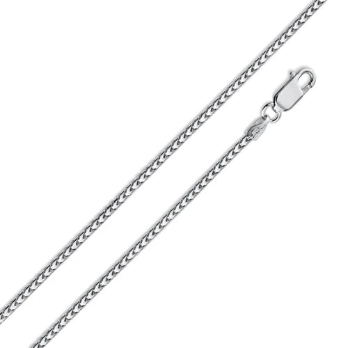 925 Sterling Silver Rhodium Plated Franco 130 Chain 1.3mm