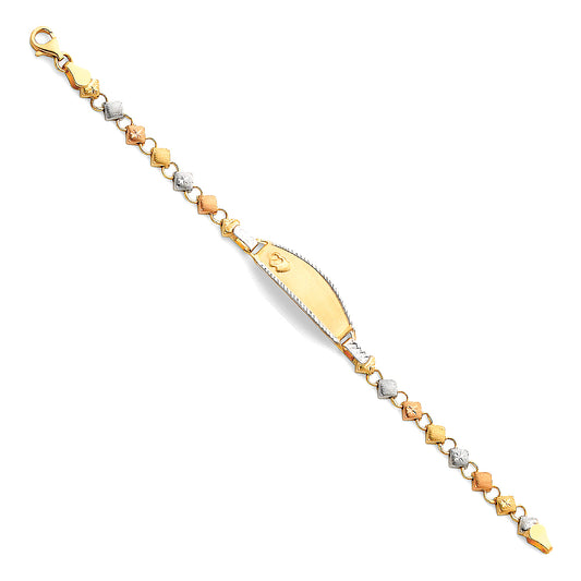14K Tri-Color Gold Children's ID Bracelet