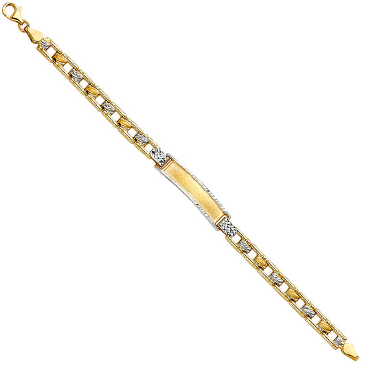 14K Two-Tone Gold Children’s Fancy Link ID Bracelet