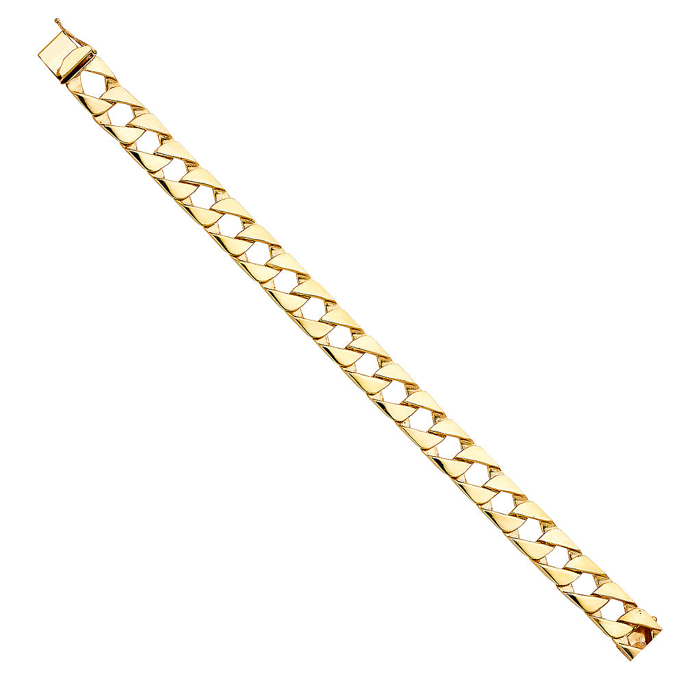 Men's 14K Solid Yellow Gold Polished Finish Curb Link 11.0mm Wide 8.5" Long