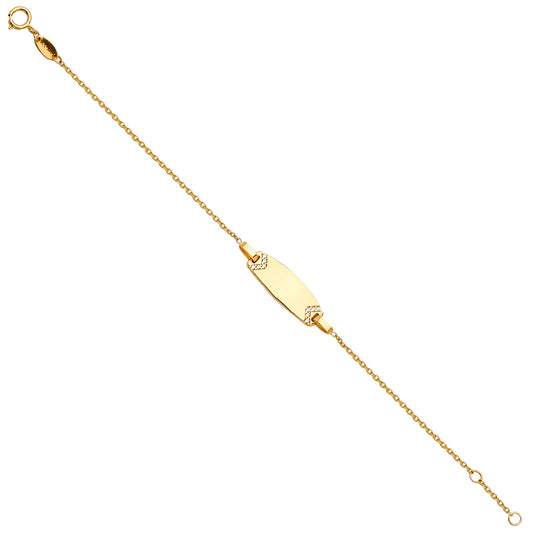 14K Yellow Gold Children’s ID Bracelet with CZ Accented