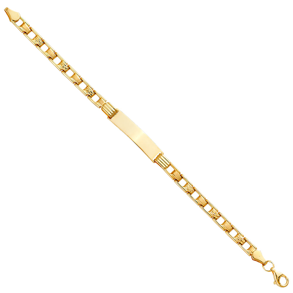 14K Yellow Gold Children’s Fancy Link ID Bracelet
