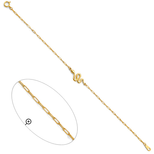 14K Yellow Gold Snake Link Bracelet