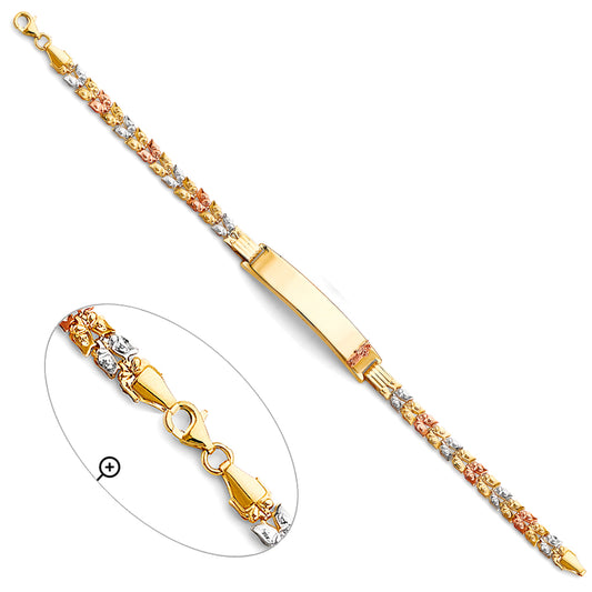 14K Tri-Color Gold San Judas ID Bracelet
