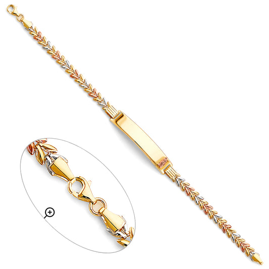 14K Two-Tone Gold ID Bracelet with Guadalupe Accent