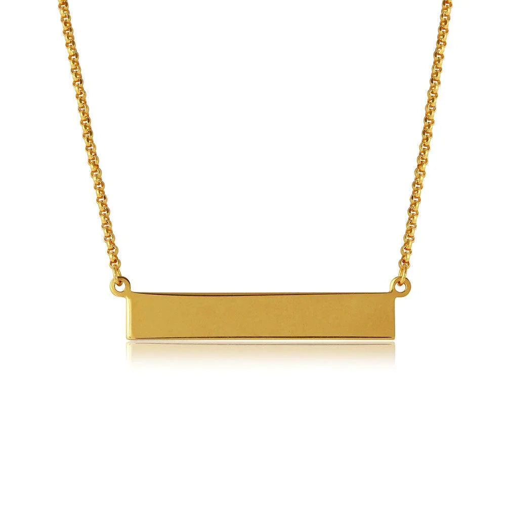 925 Silver Gold Plated Bar Necklace