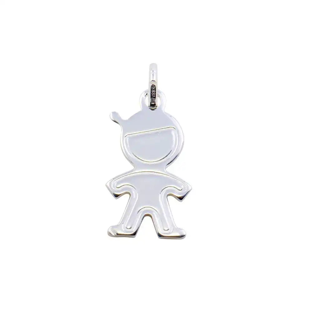925 Sterling Silver Rhodium Plated Boy Pendant