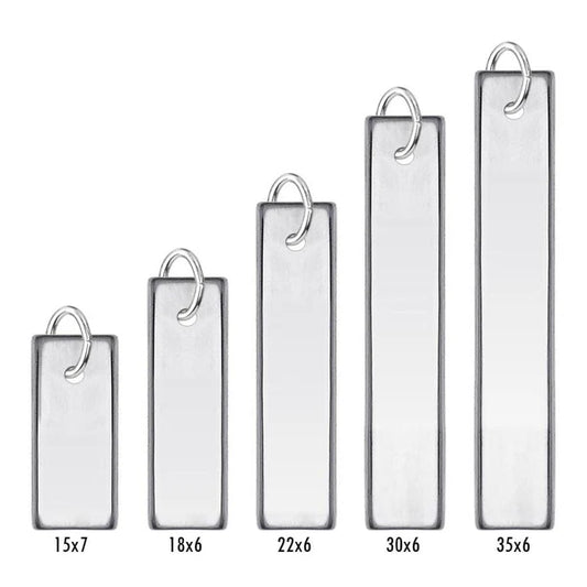 925 Sterling Silver High Polished Engravable Drop Bar Charm
