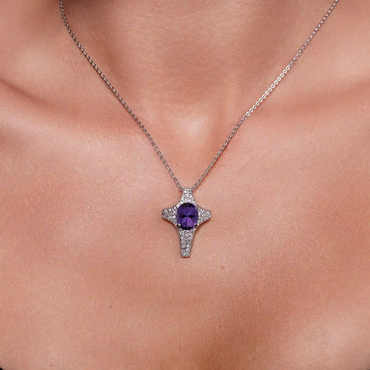 925 Sterling Silver Clearance Z Rhodium Plated Cross Pendant Necklace
