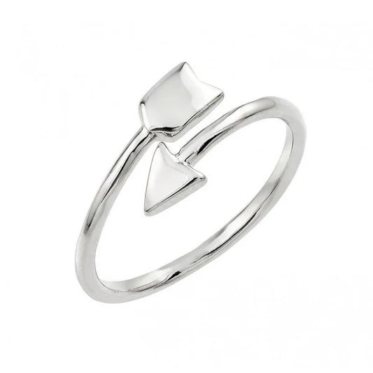 925 Sterling Silver Rhodium Plated Arrow Ring