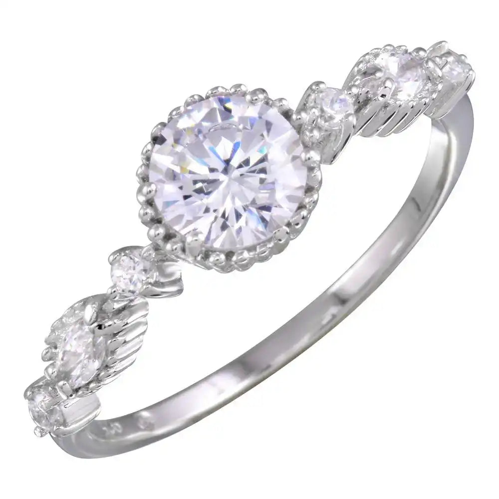 925 Sterling Silver Rhodium Plated Multiple CZ Ring