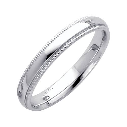 14K Yellow Gold Comfort Fit Milgrain Edge 3mm Wedding Band