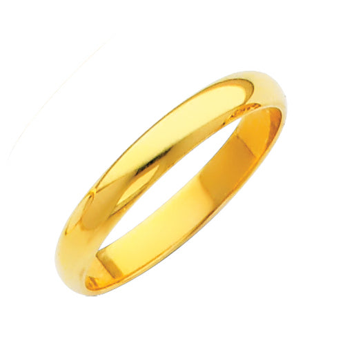 14K Yellow Gold Classic Plain Polished 2mm Wedding Band