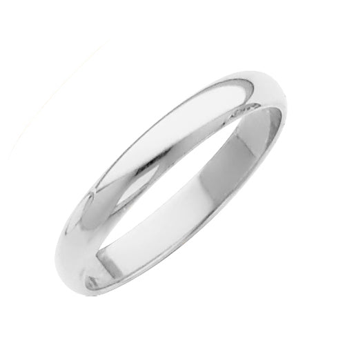 14K White Gold Classic Plain Polished 2mm Wedding Band